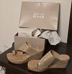 Donald J. Pliner Metallic Gold Wedges